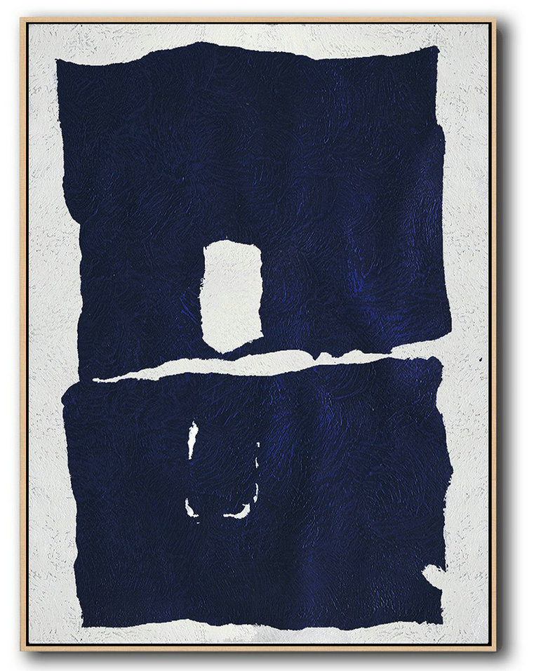 Abstract Painting Extra Large Canvas Art,Buy Hand Painted Navy Blue Abstract Painting Online,Modern Art #Z7A9